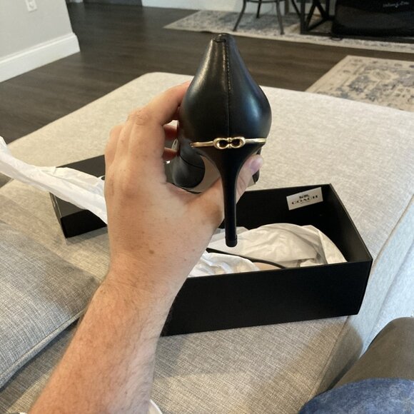 Coach Wiley Canvas and Leather Pump Heel Shoes - Picture 10 of 15